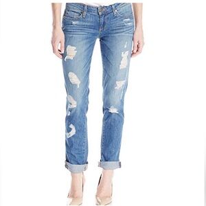 PAIGE Light Blue Distressed Boyfriend Jeans